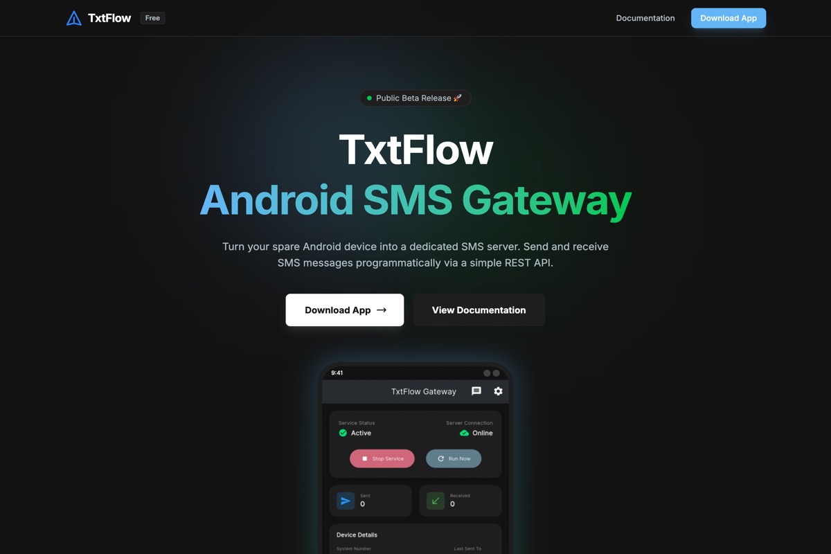 TxtFlow product screenshot